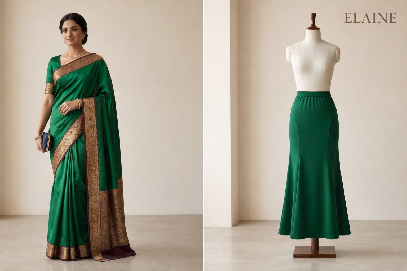 Elaine Saree Shapewear — Emerald